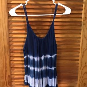 Beach vibes blouse- dark blue and white